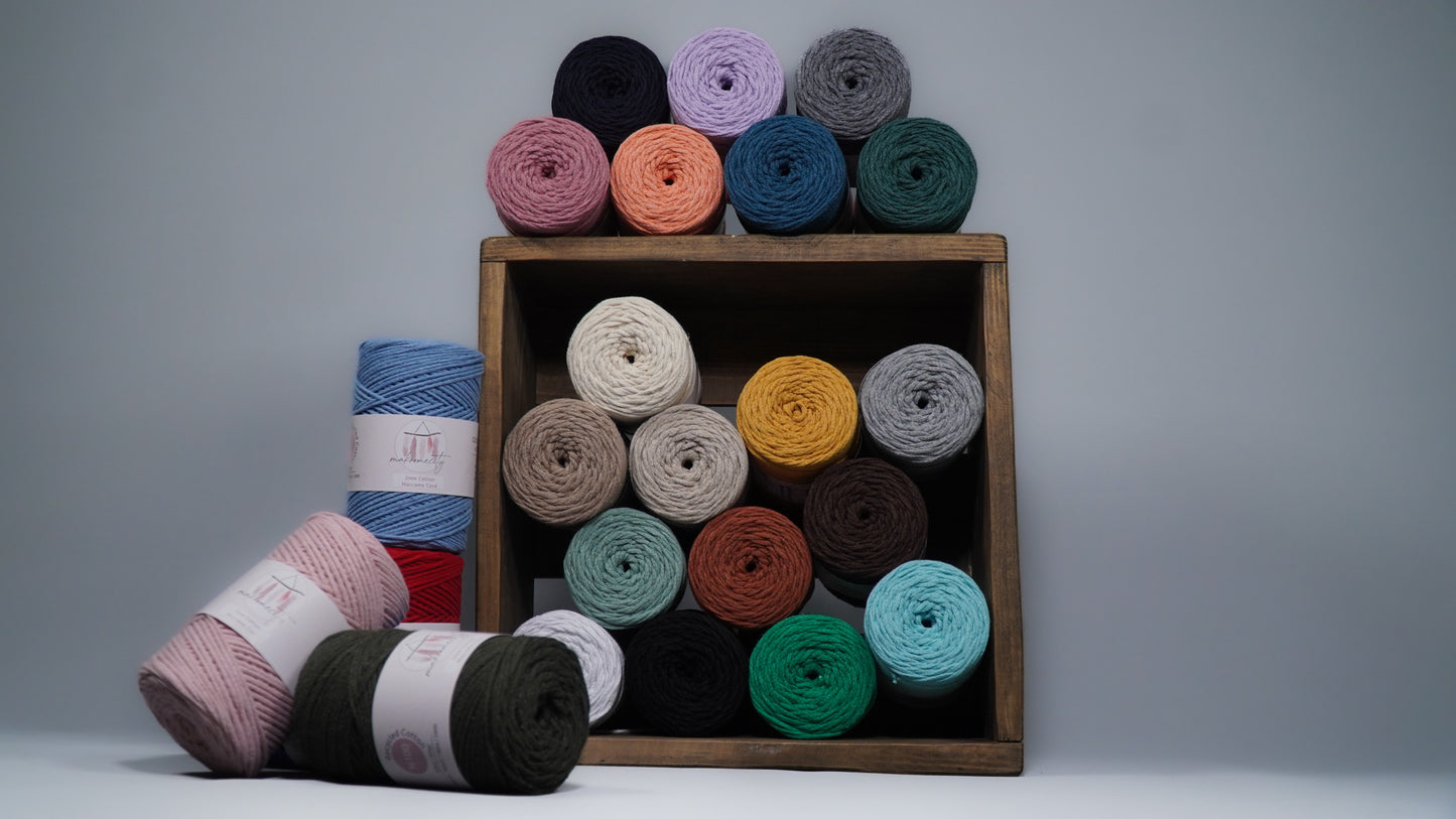 Premium 250 gr 185 metre 2mm Koton Pamuk Makrome İpi - Hardal